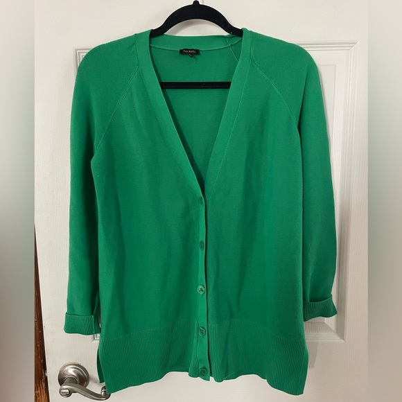 Talbots Sweaters - Talbots Vibrant Green Cardigan Sweater